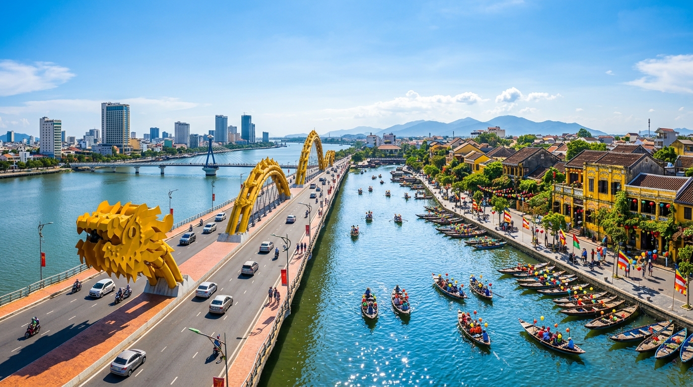 Xe Đà Nẵng Hội An - Cầu Rồng và Phố Cổ Hội An